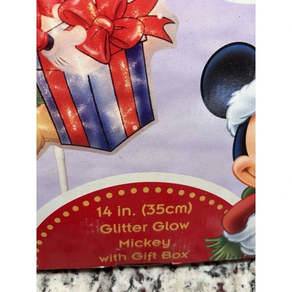 Vintage Mickey Mouse Lighted Window Decor Glitter Glow Holiday 14